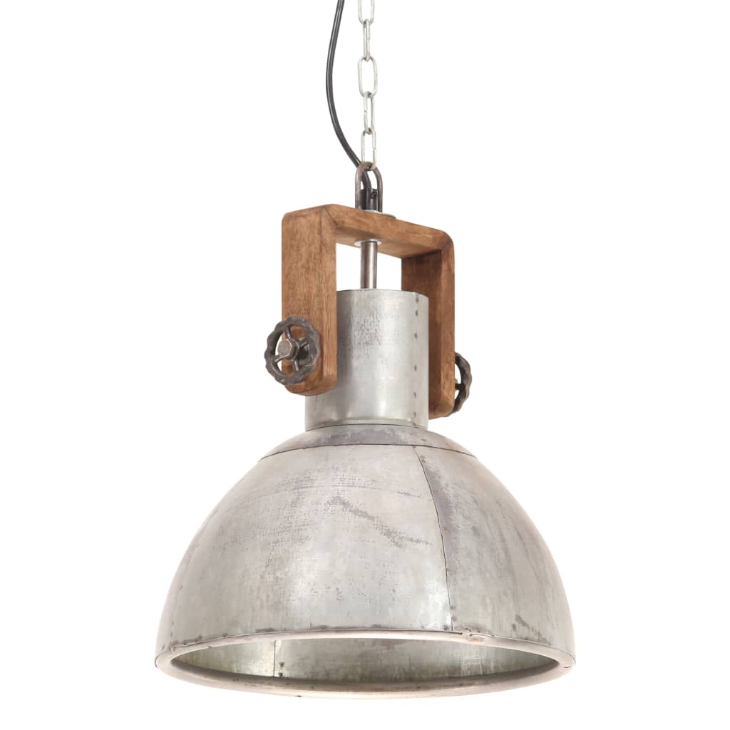 Hanglamp industrieel rond 25 W E27 30 cm zilverkleurig – afbeelding 2