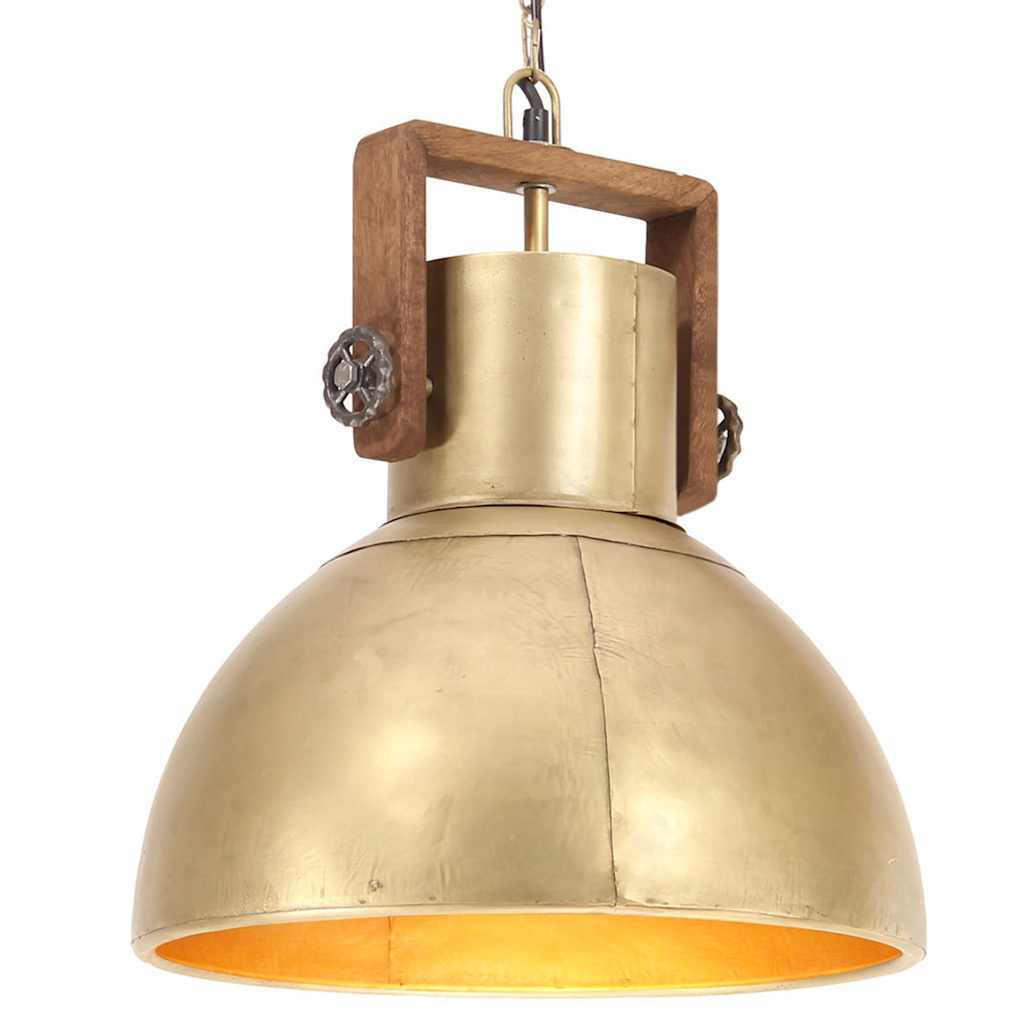 Hanglamp industrieel rond 25 W E27 40 cm messingkleurig – afbeelding 1