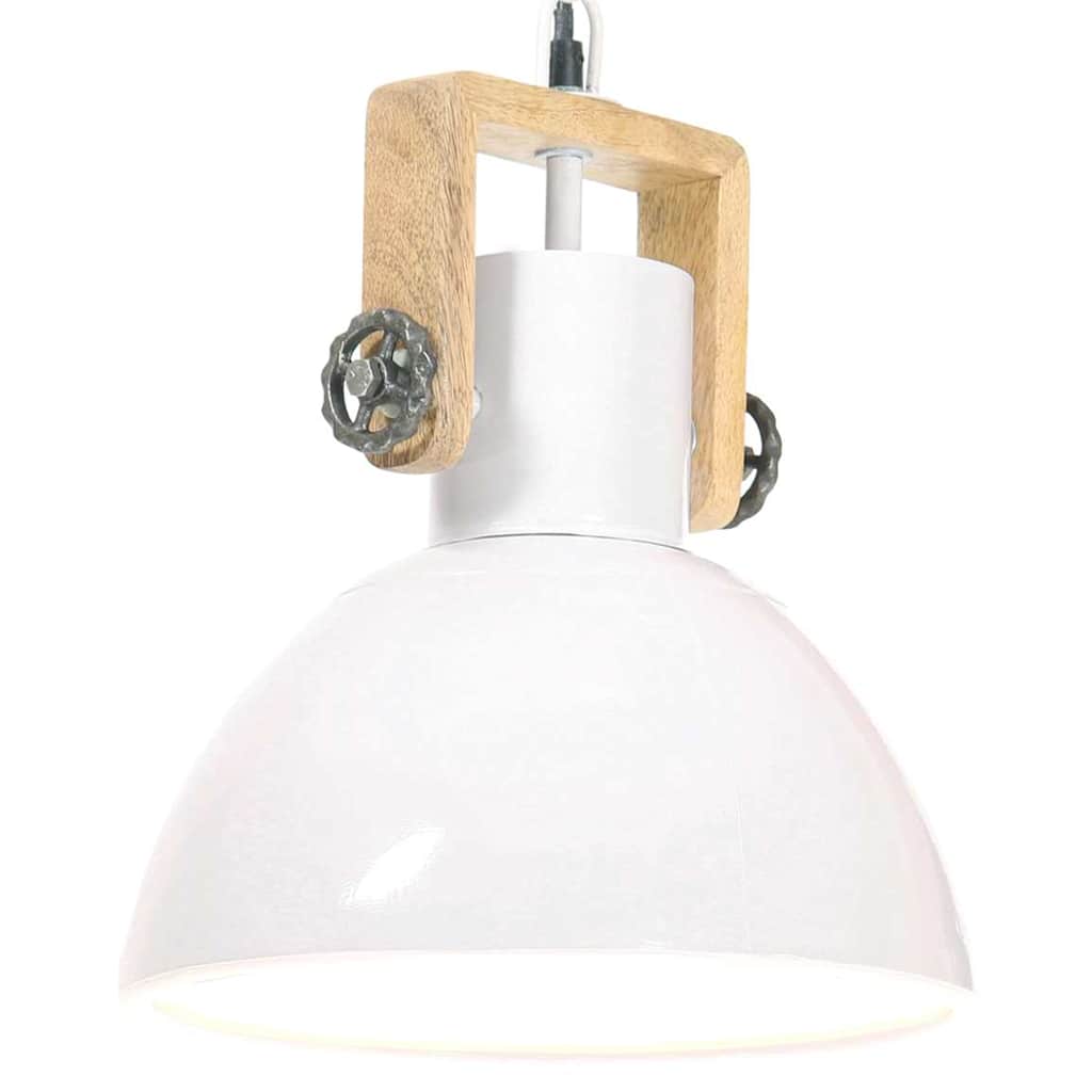 Hanglamp industrieel rond 25 W E27 30 cm wit – afbeelding 1