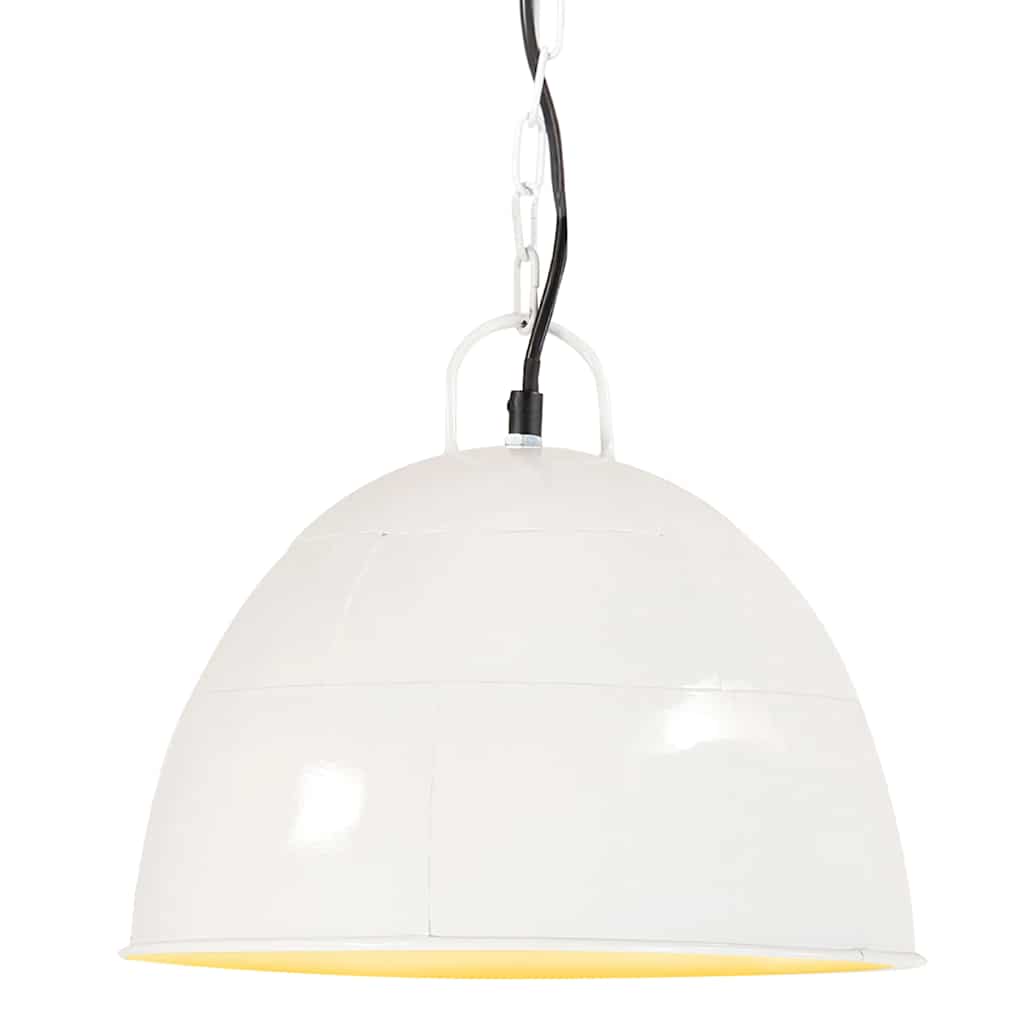 Hanglamp industrieel vintage rond 25 W E27 31 cm wit – afbeelding 1
