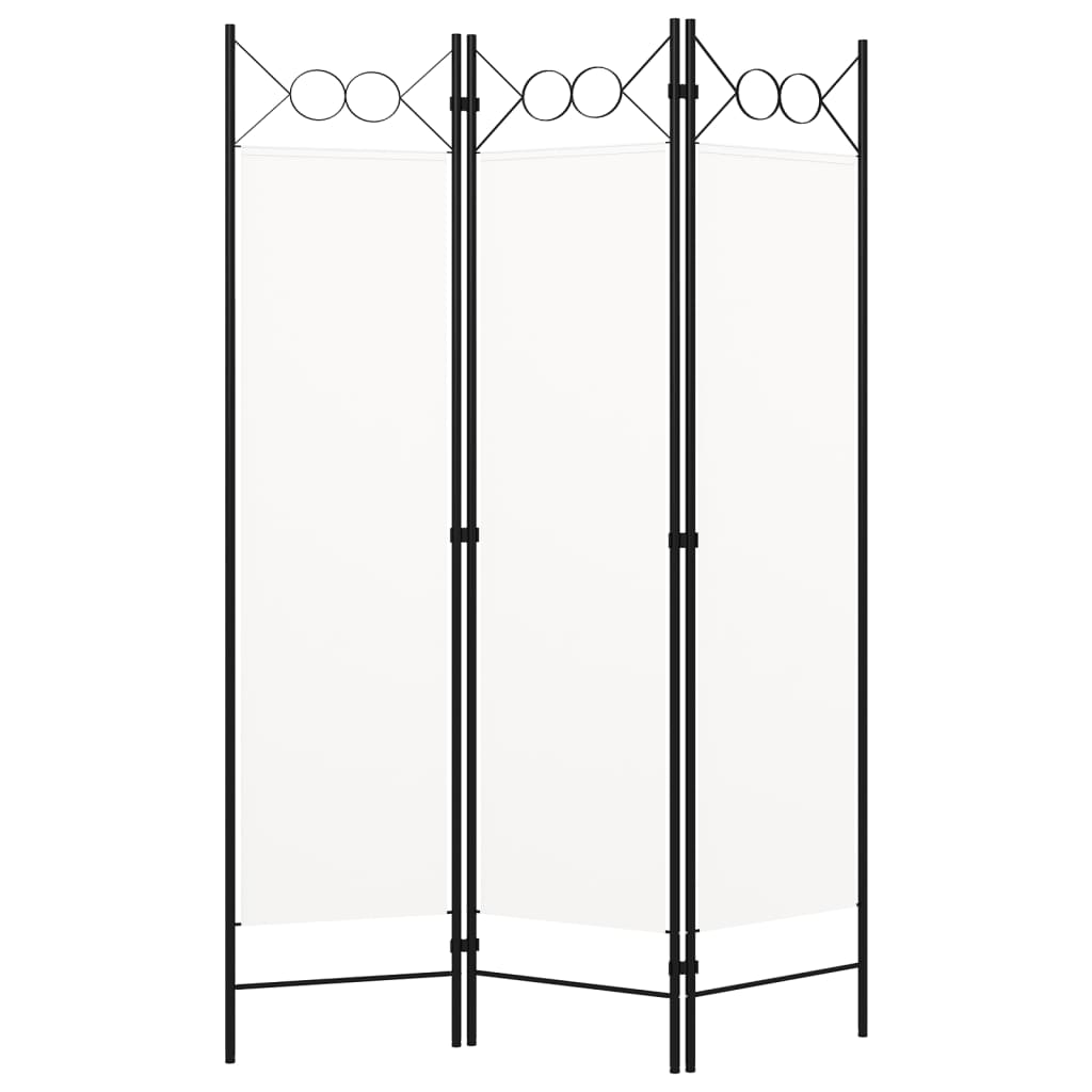 Kamerscherm met 3 panelen 120x180 cm wit