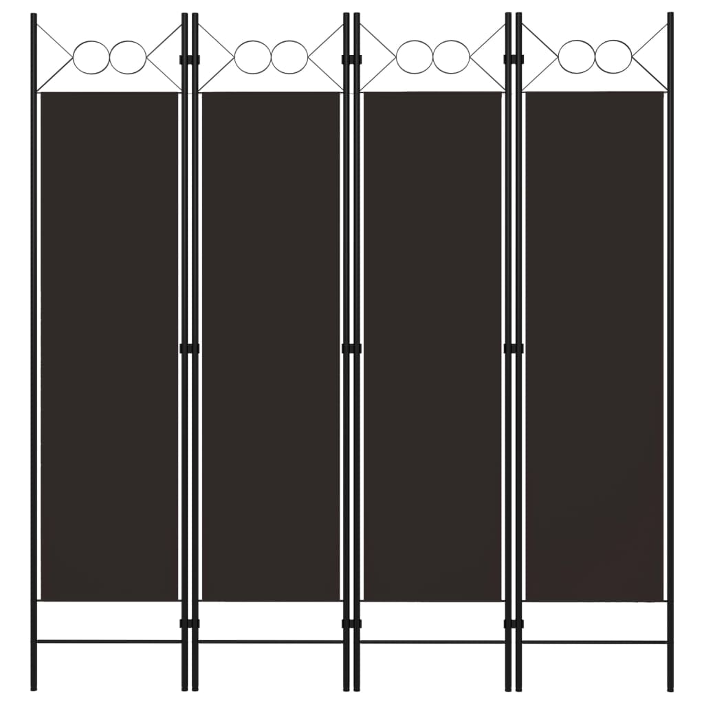 Kamerscherm met 4 panelen 160x180 cm bruin