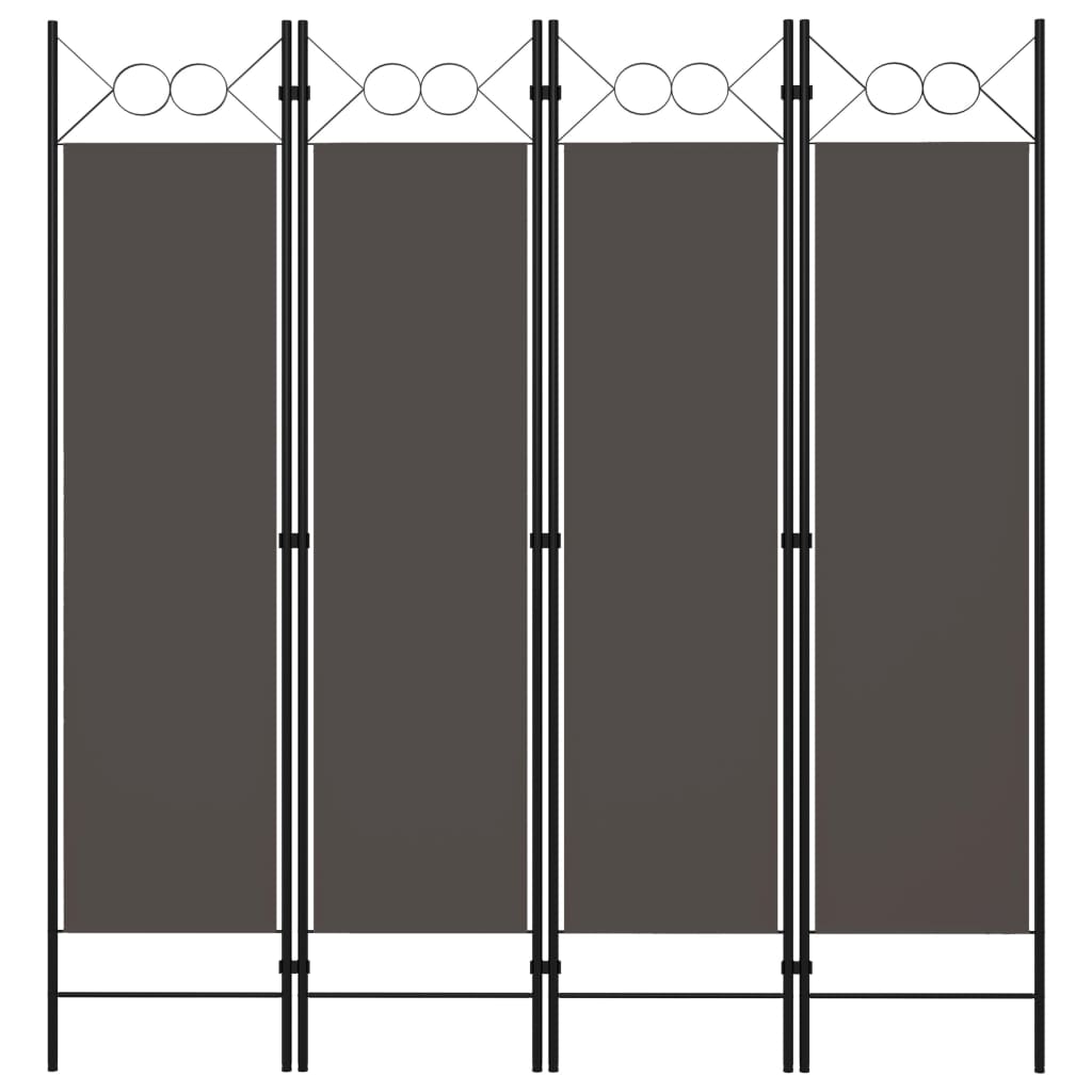 Kamerscherm met 4 panelen 160x180 cm antraciet