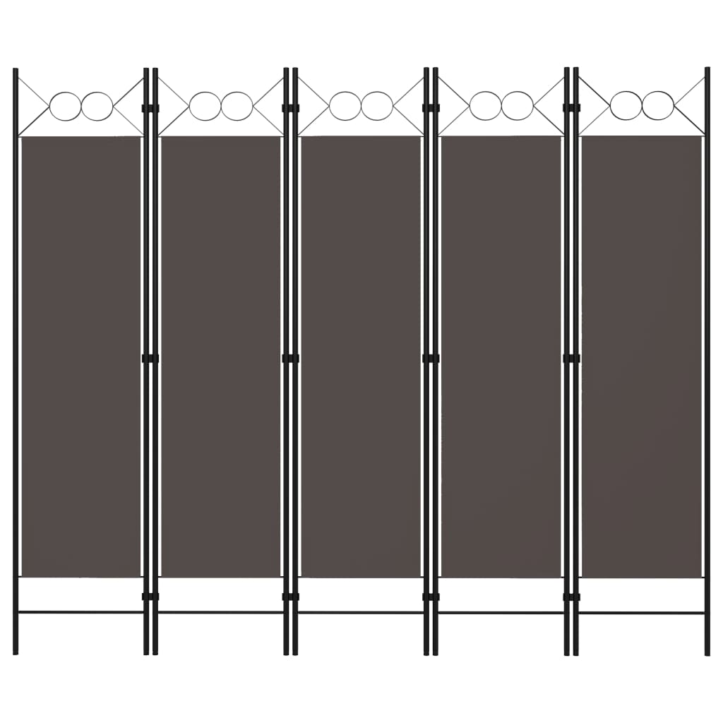Kamerscherm met 5 panelen 200x180 cm antraciet