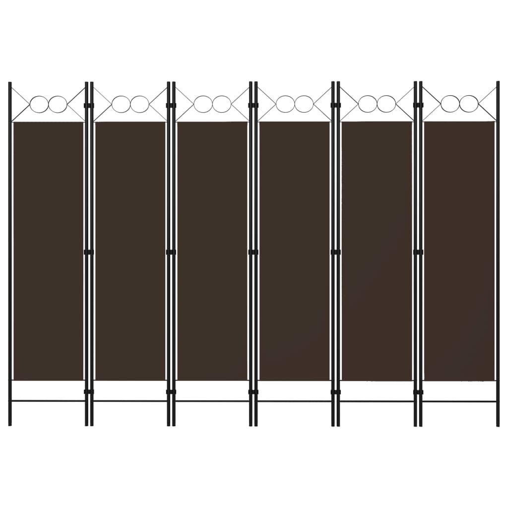 Kamerscherm met 6 panelen 240x180 cm bruin