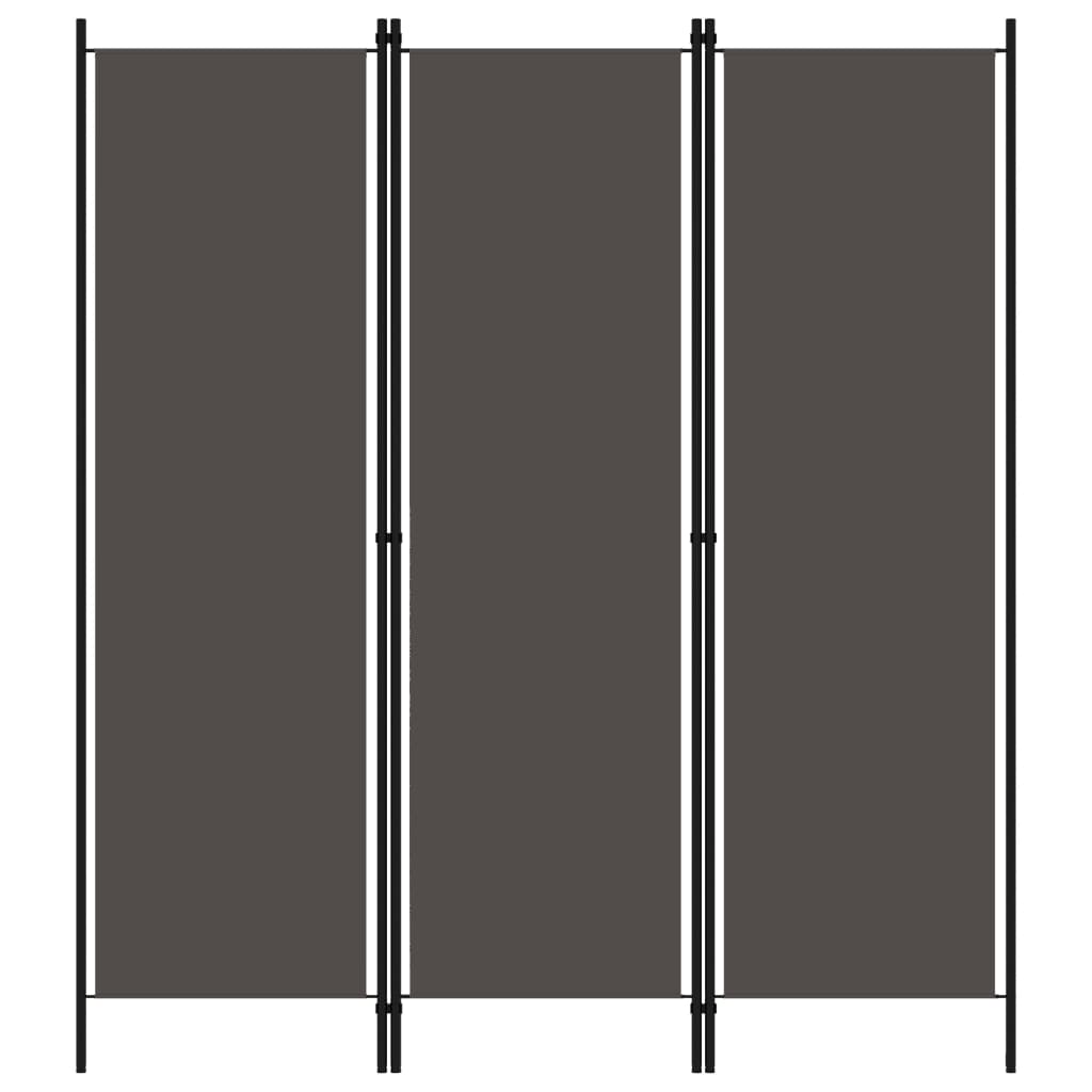 Kamerscherm met 3 panelen 150x180 cm antraciet