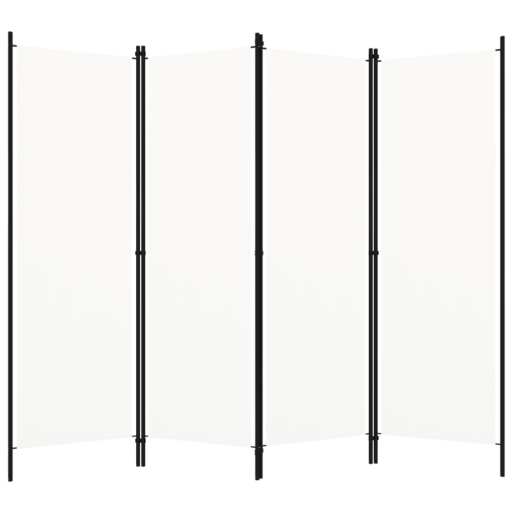 Kamerscherm met 4 panelen 200x180 cm wit