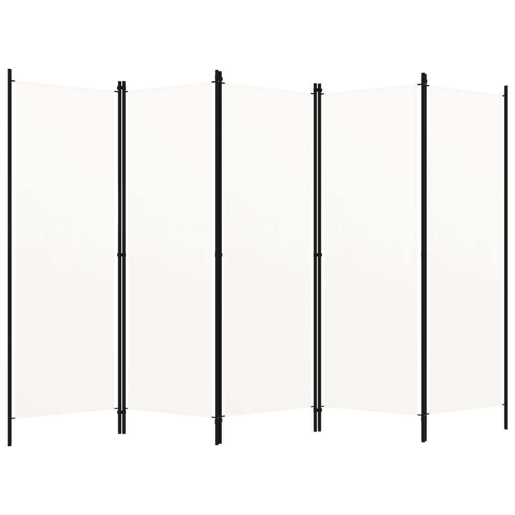 Kamerscherm met 5 panelen 250x180 cm wit