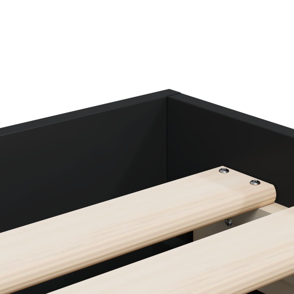 Bedframe met lades bewerkt hout zwart 100x200 cm – afbeelding 9