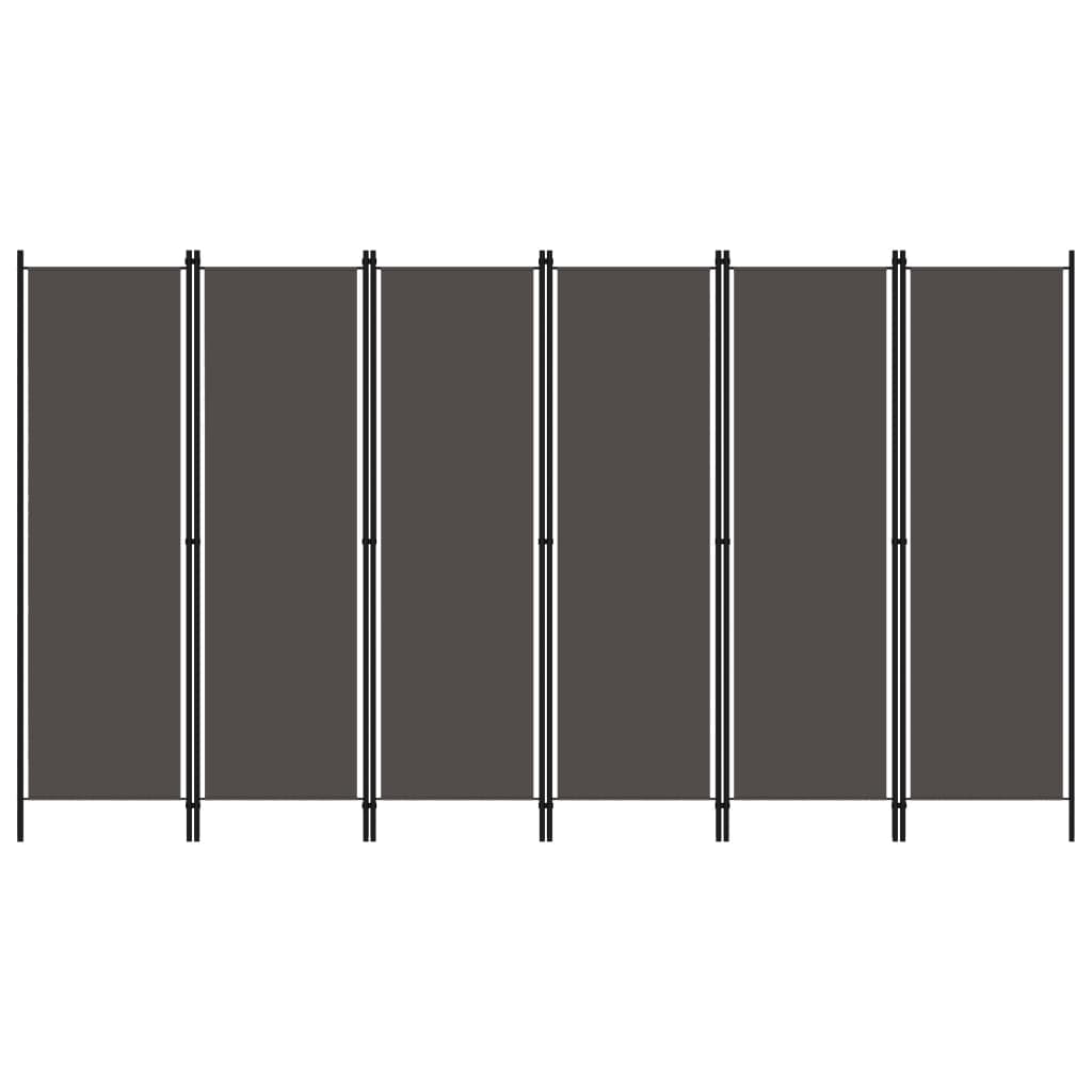 Kamerscherm met 6 panelen 300x180 cm antraciet