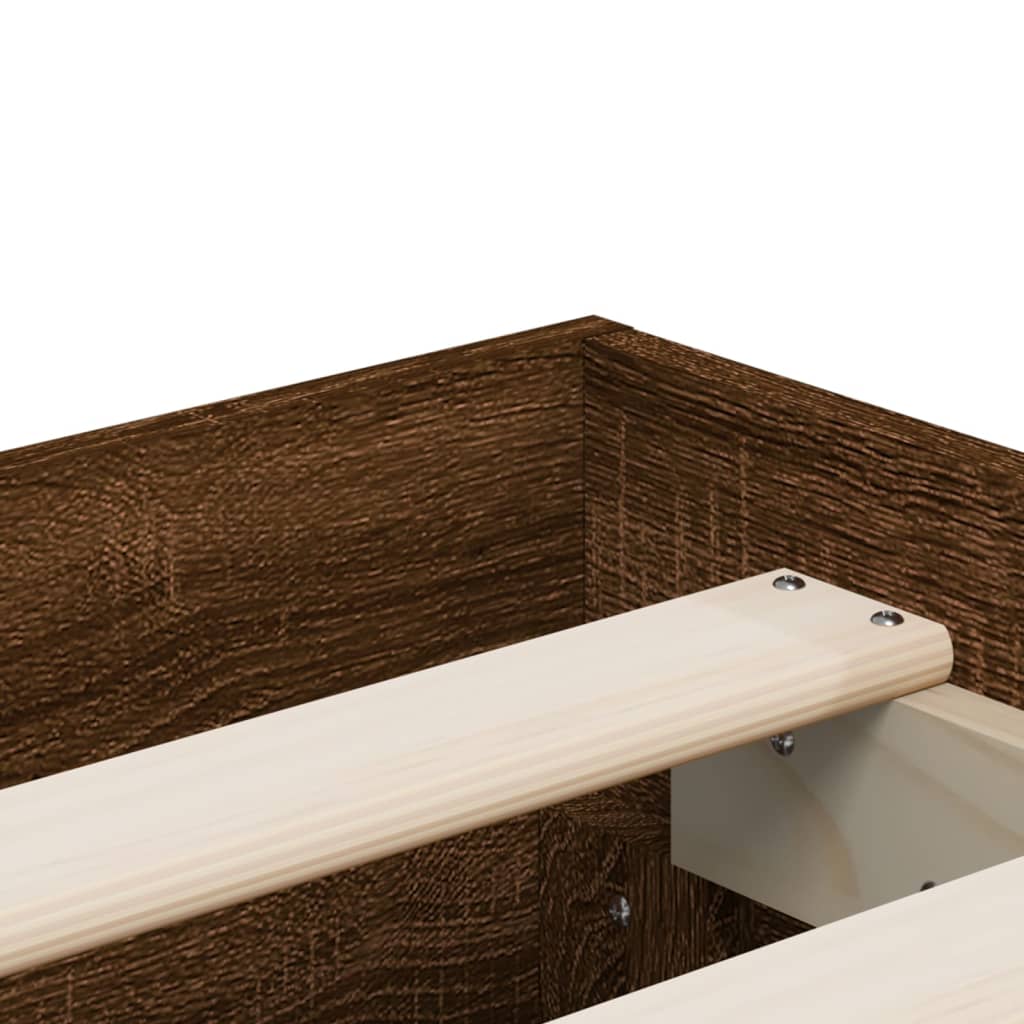 Bedframe met lades bewerkt hout bruin eikenkleur 135x190 cm – afbeelding 9
