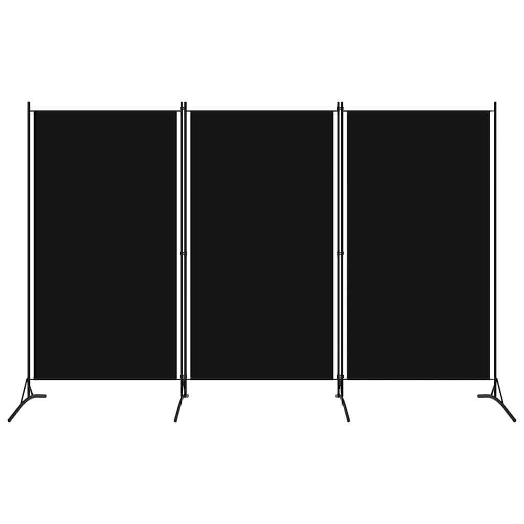 Kamerscherm met 3 panelen 260x180 cm zwart