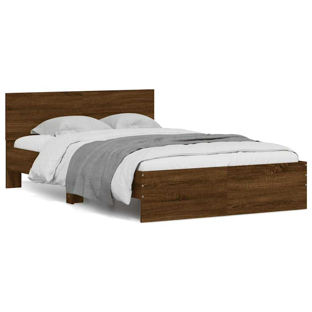 Bedframe met hoofdeinde bruin eikenkleur 120x190 cm – afbeelding 2