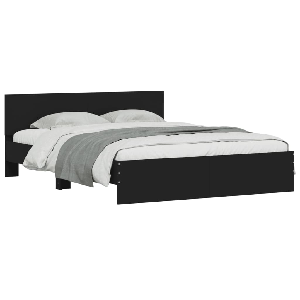 Bedframe met LED zonder matras 150x200 cm zwart – afbeelding 3