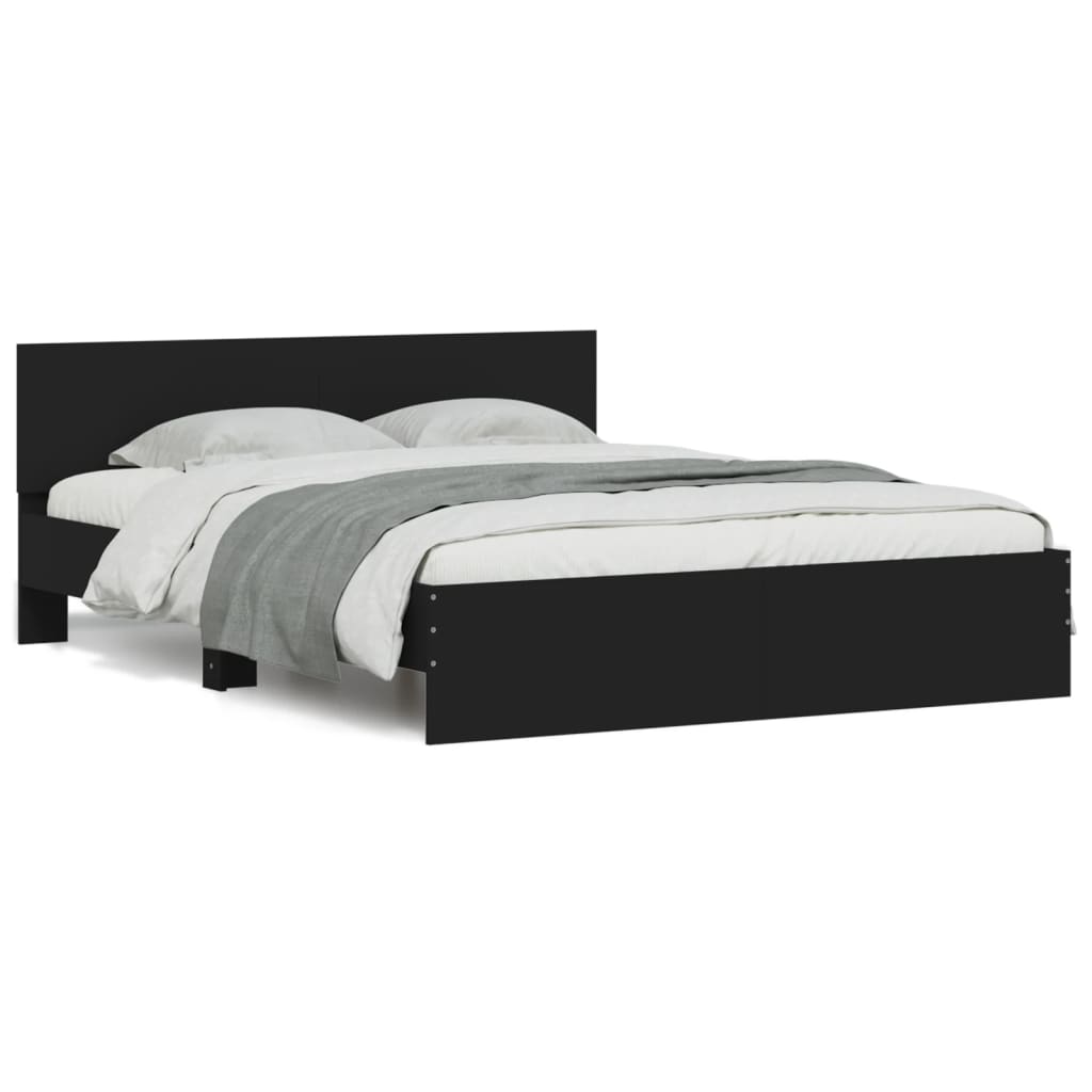 Bedframe met LED zonder matras 150x200 cm zwart – afbeelding 5