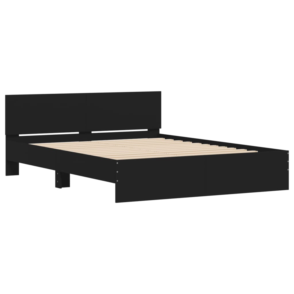 Bedframe met LED zonder matras 150x200 cm zwart – afbeelding 6