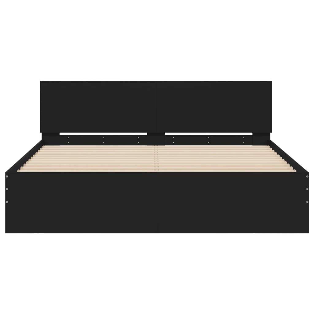 Bedframe met LED zonder matras 150x200 cm zwart – afbeelding 7