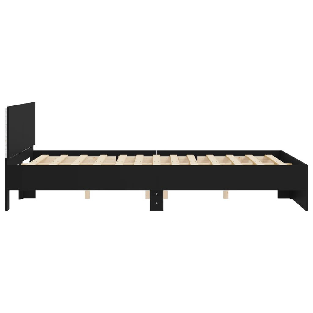 Bedframe met LED zonder matras 150x200 cm zwart – afbeelding 8