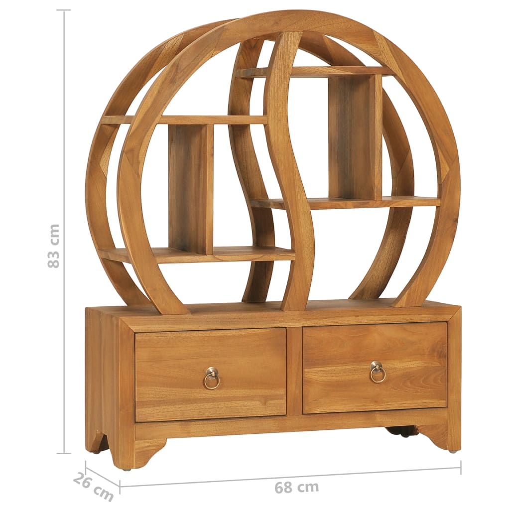 Kast met yin yang schap 68x26x83 cm massief teakhout – afbeelding 8