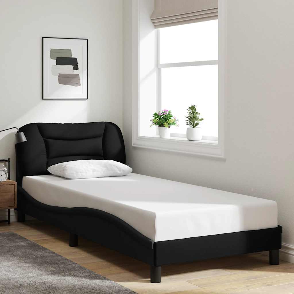 Bedframe zonder matras "Hvar" 90x190 cm stof zwart – afbeelding 1