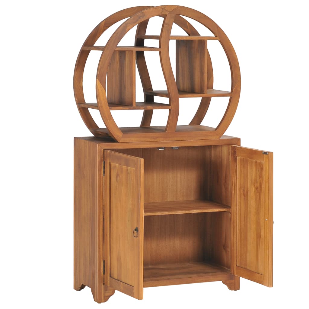 Kast met yin yang schap 70x30x130 cm massief teakhout – afbeelding 3