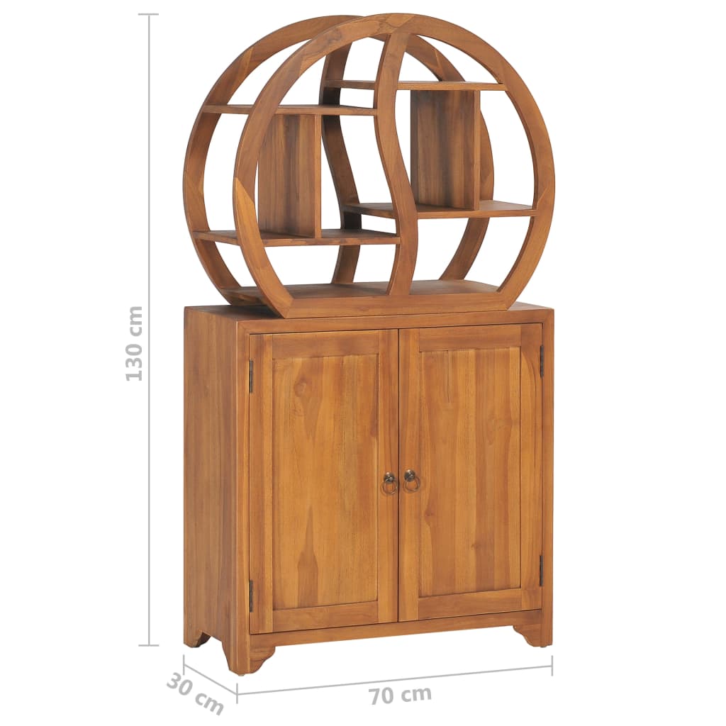 Kast met yin yang schap 70x30x130 cm massief teakhout – afbeelding 8