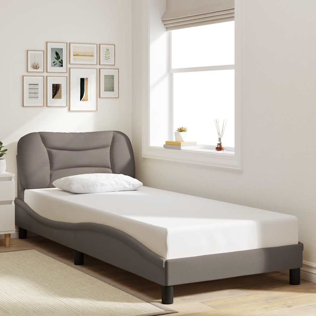 Bedframe zonder matras "Hvar" 90x190 cm stof taupe – afbeelding 1