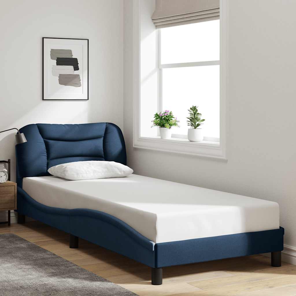 Bedframe zonder matras "Hvar" 90x190 cm stof blauw – afbeelding 1