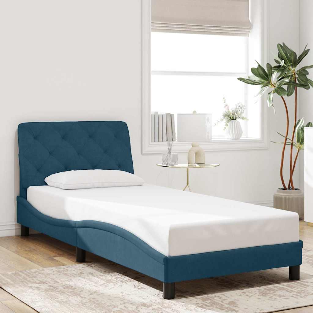 Bedframe zonder matras fluweel blauw 80x200 cm – afbeelding 1