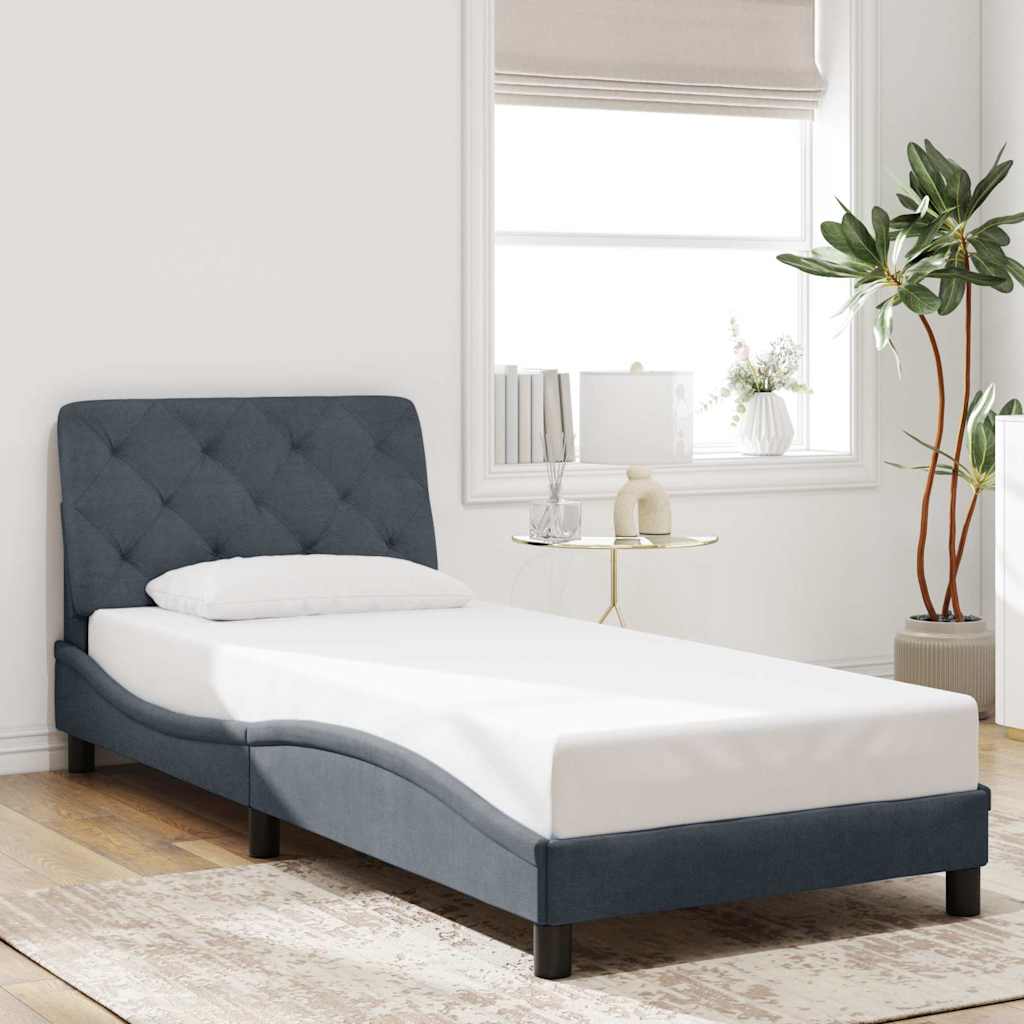 Bedframe zonder matras 90x190 cm fluweel donkergrijs – afbeelding 1