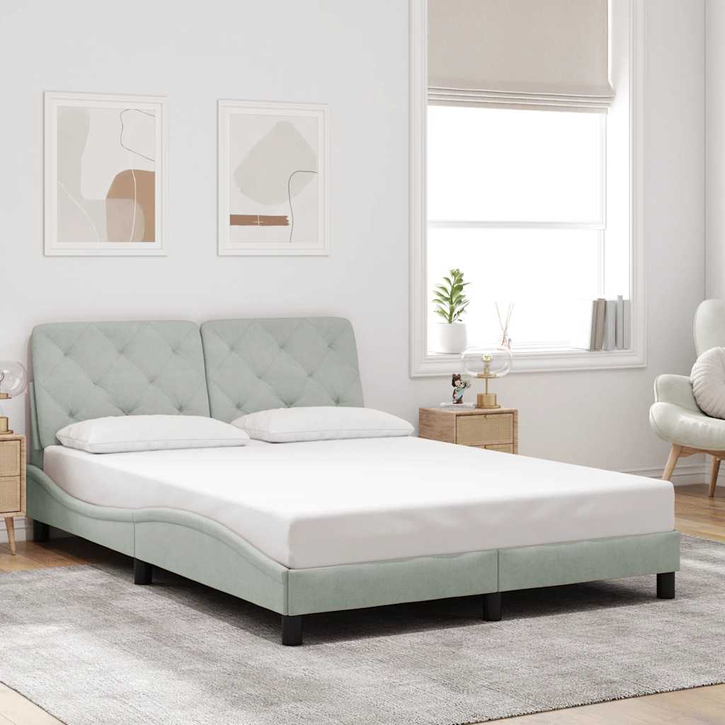 Bedframe zonder matras 120x200 cm fluweel lichtgrijs – afbeelding 1