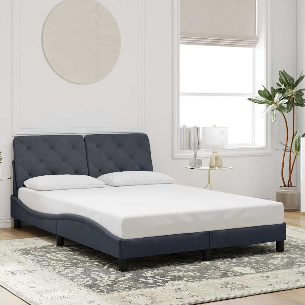 Bedframe zonder matras 140x190 cm fluweel donkergrijs – afbeelding 1