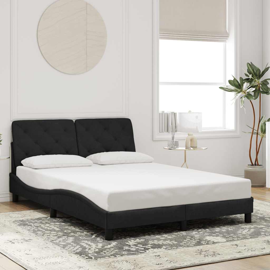 Bedframe zonder matras 140x190 cm fluweel zwart – afbeelding 1
