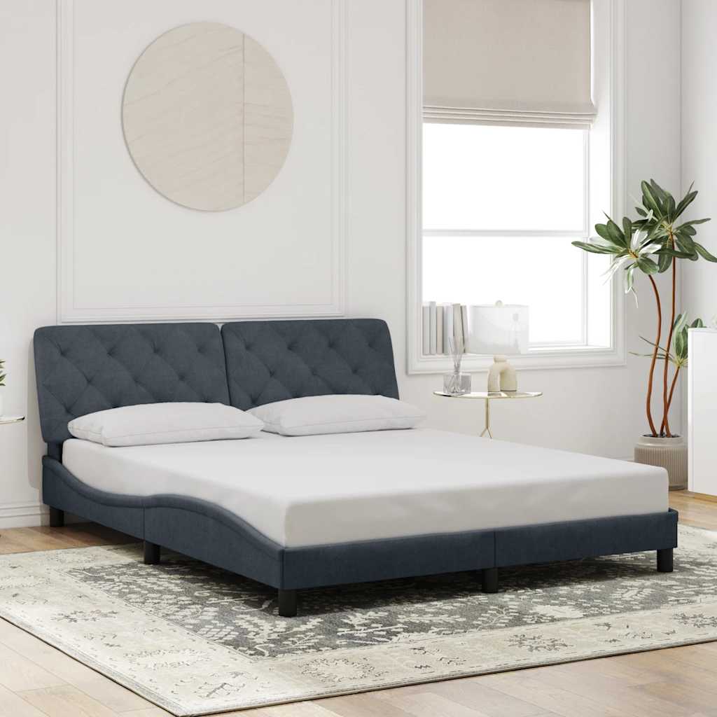 Bedframe zonder matras 160x200 cm fluweel donkergrijs – afbeelding 1
