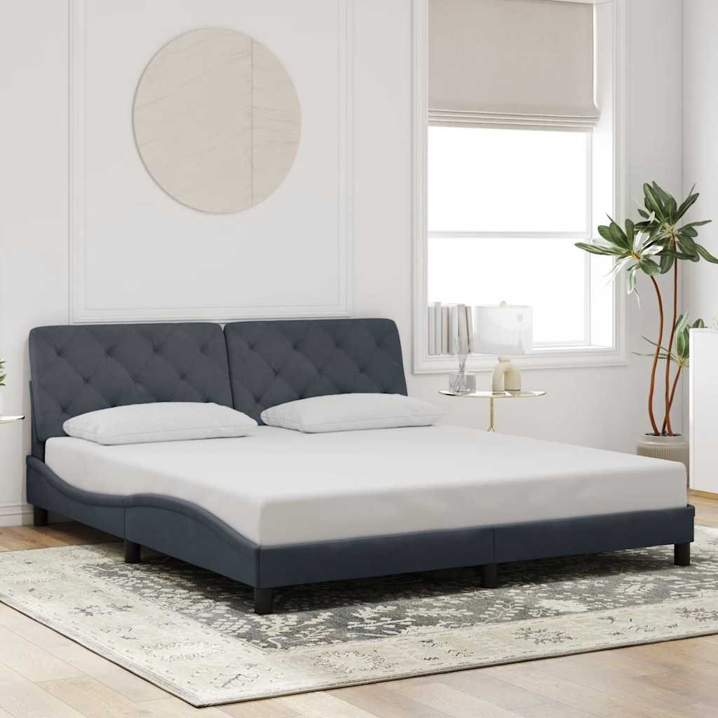 Bedframe zonder matras 180x200 cm fluweel donkergrijs – afbeelding 1