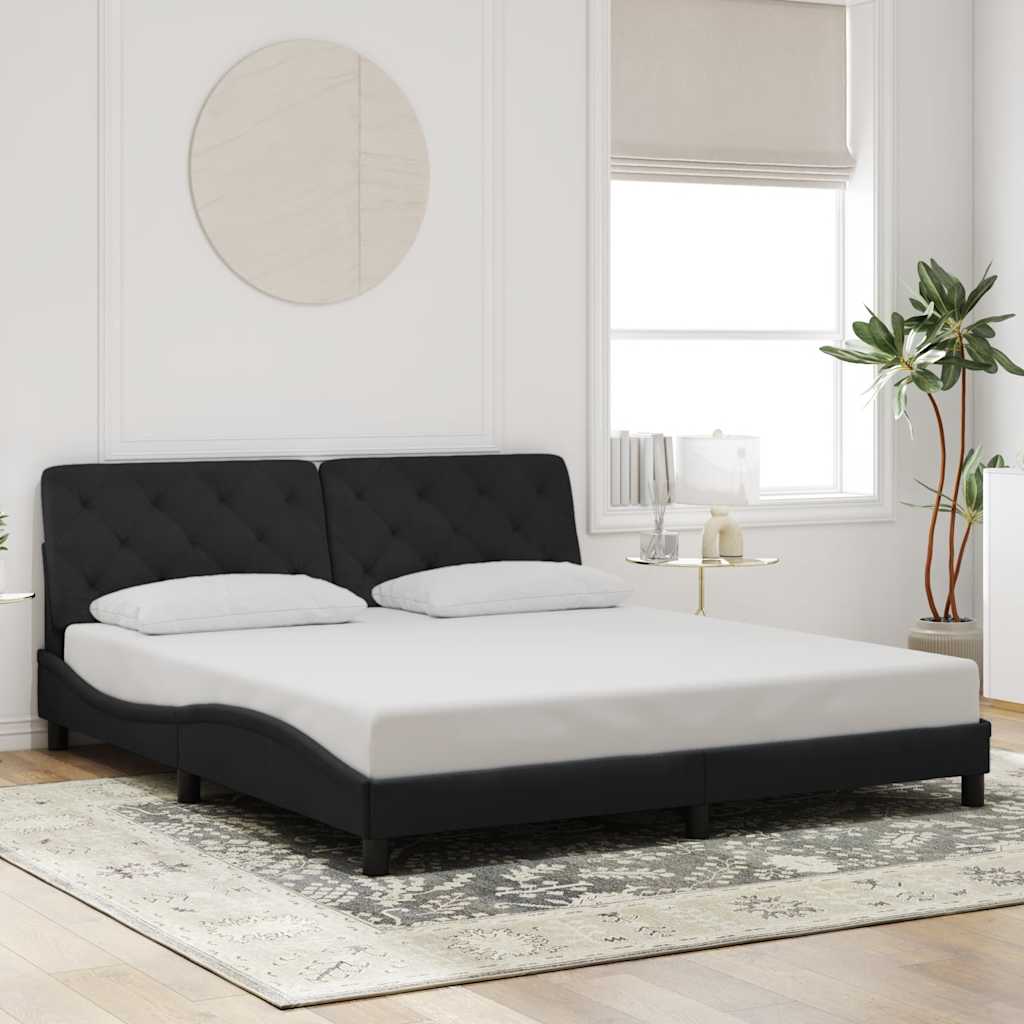 Bedframe zonder matras 180x200 cm fluweel zwart – afbeelding 1