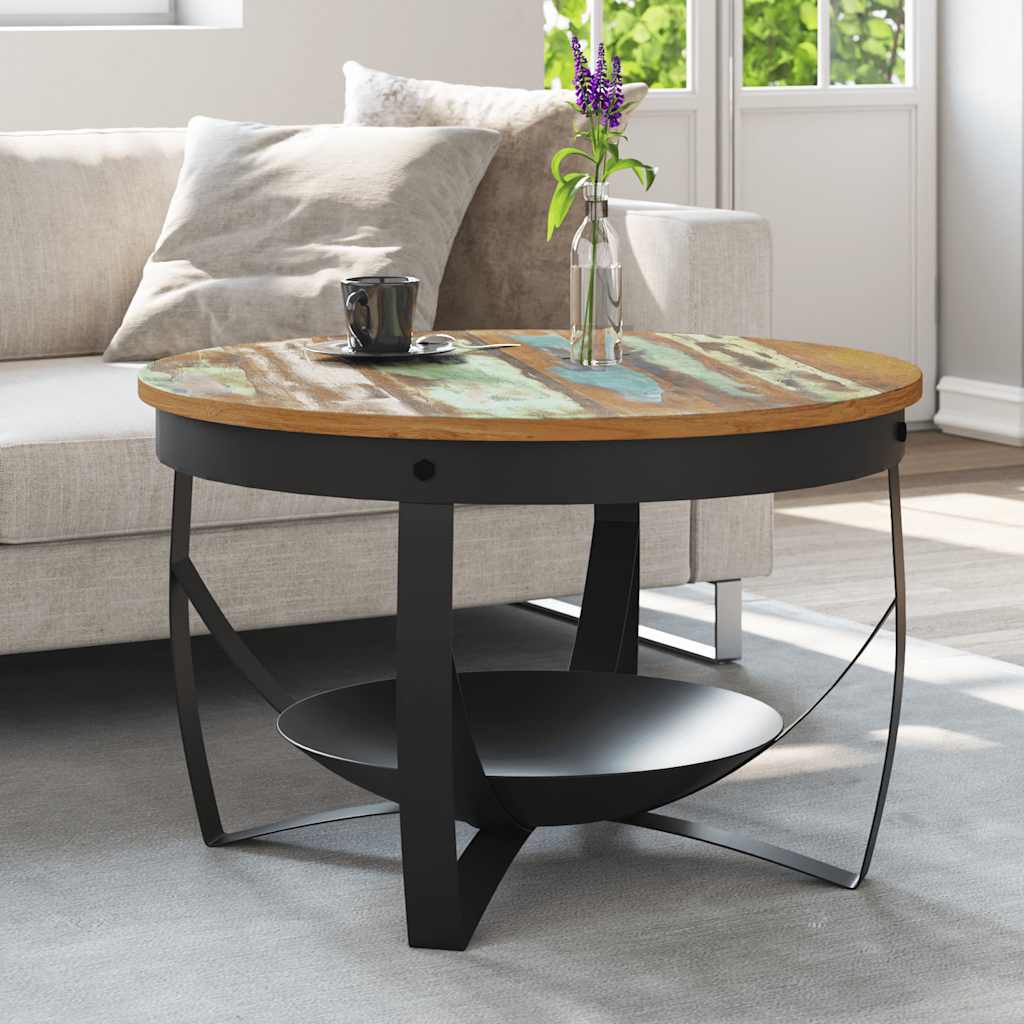 Salontafel Ø 68x43 cm massief gerecycled hout – afbeelding 1