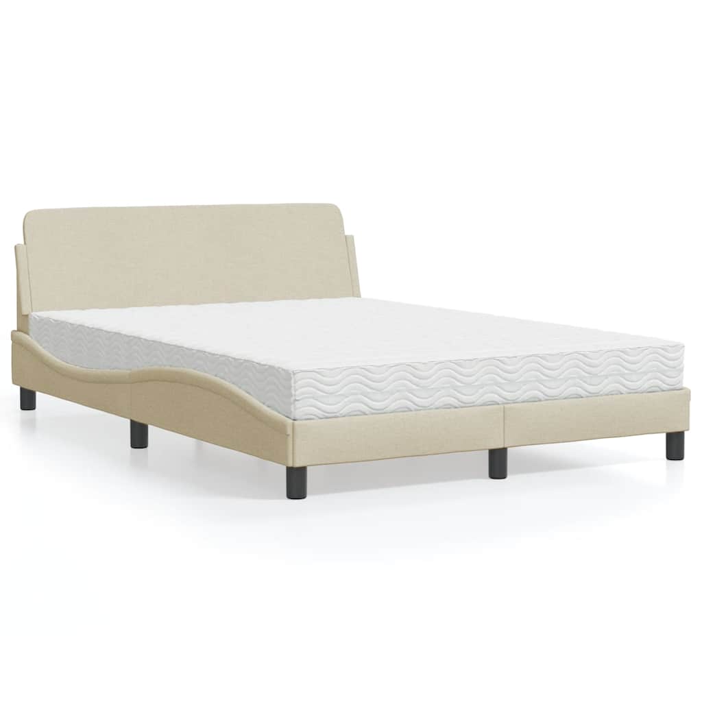 Bed met matras "Dover" stof crèmekleurig 140x200 cm – afbeelding 1