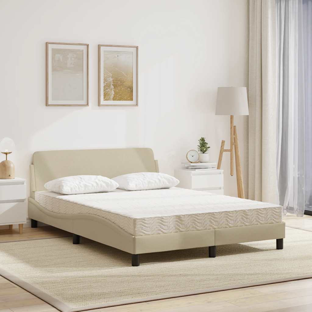 Bed met matras "Dover" stof crèmekleurig 140x200 cm – afbeelding 3