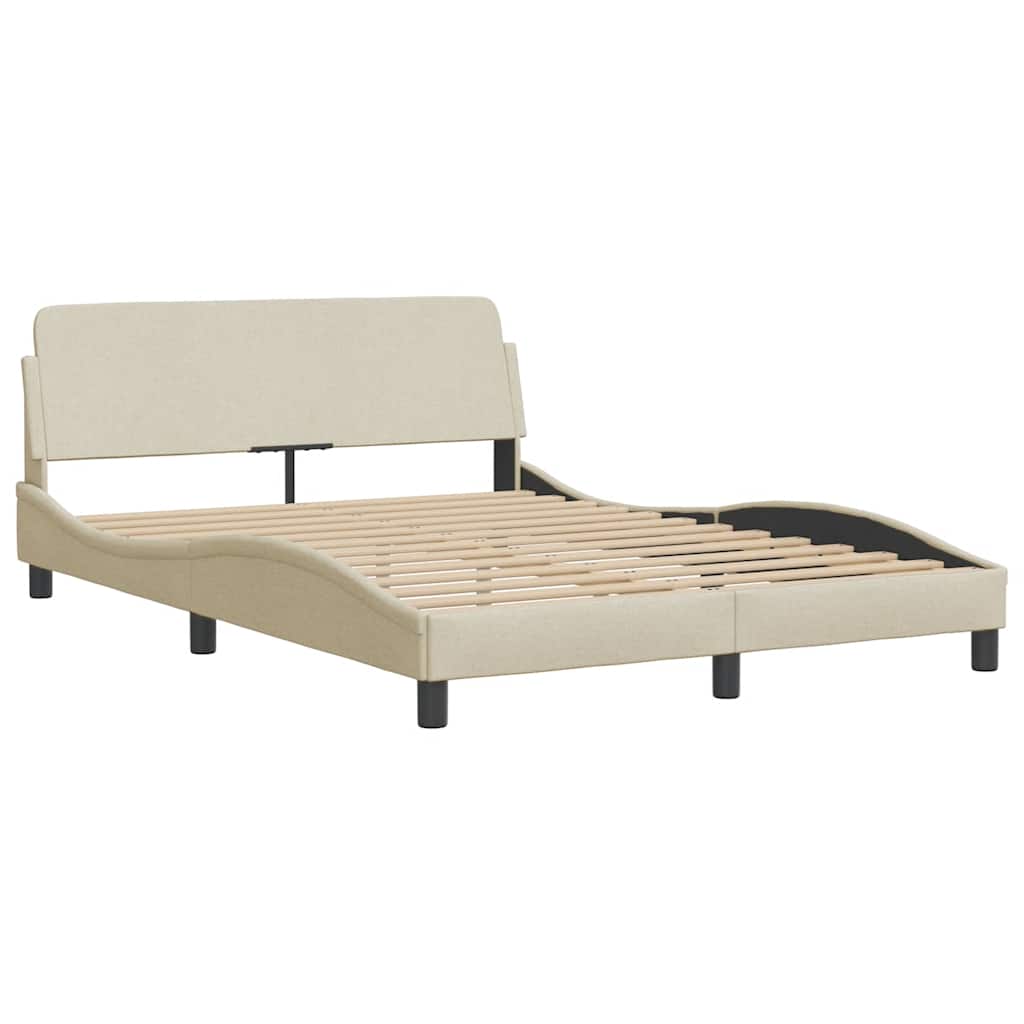 Bed met matras "Dover" stof crèmekleurig 140x200 cm – afbeelding 4