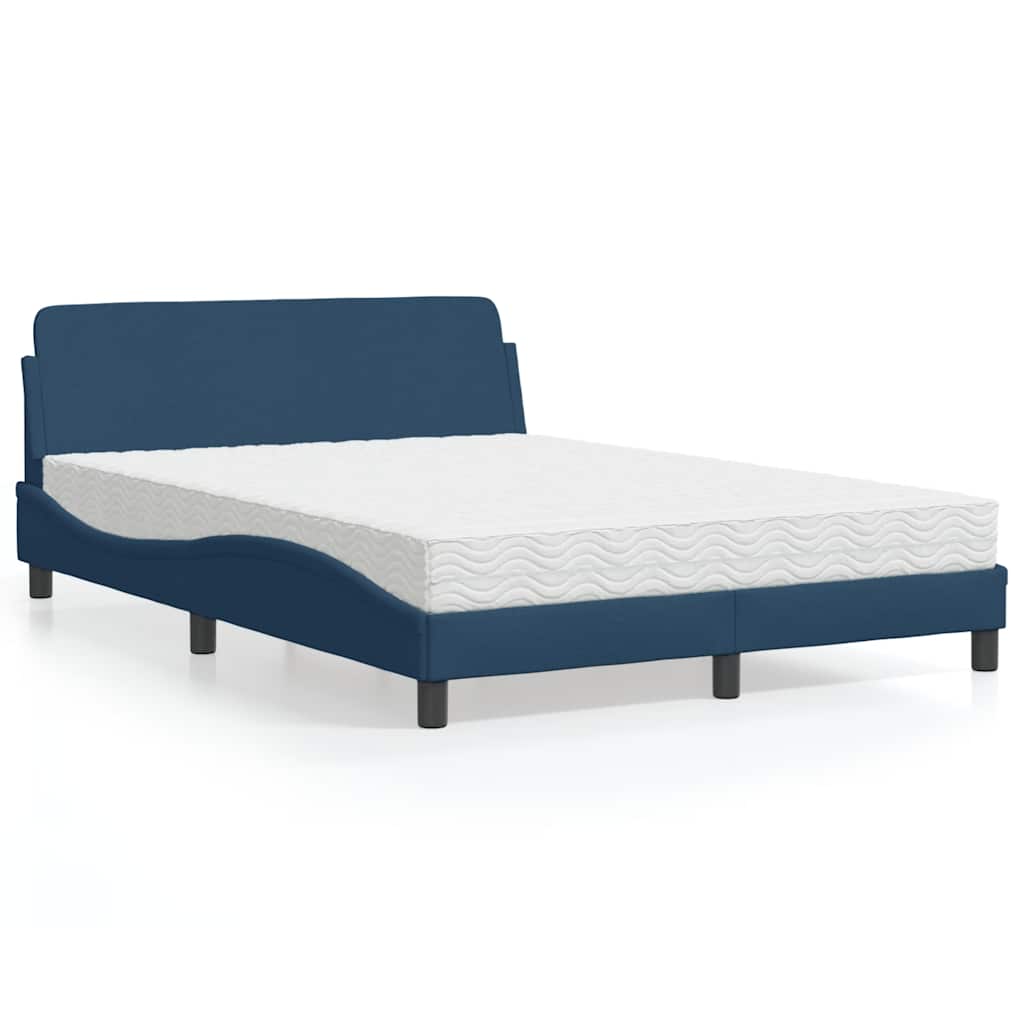 Bed met matras "Dover" stof blauw 140x200 cm – afbeelding 1