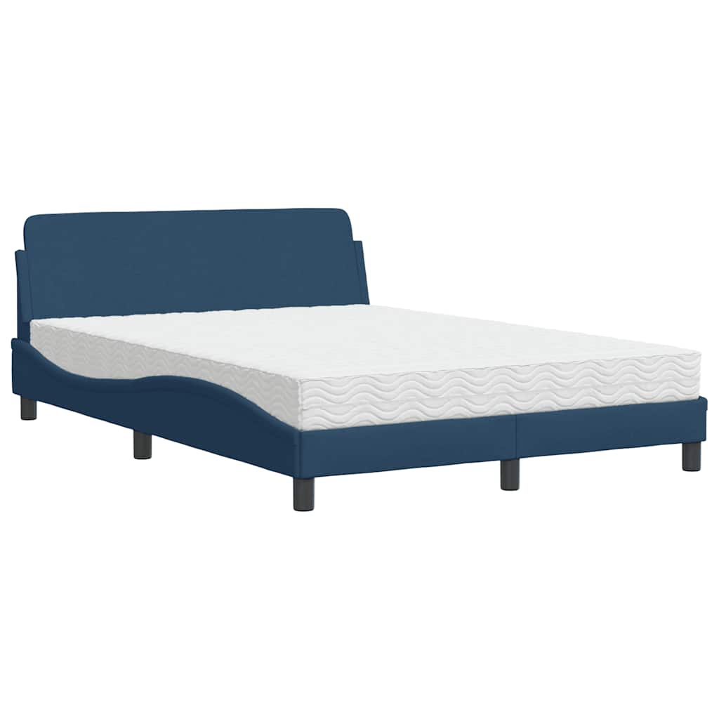 Bed met matras "Dover" stof blauw 140x200 cm – afbeelding 2
