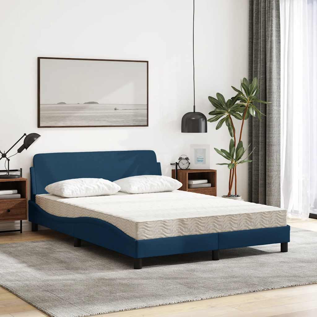 Bed met matras "Dover" stof blauw 140x200 cm – afbeelding 3