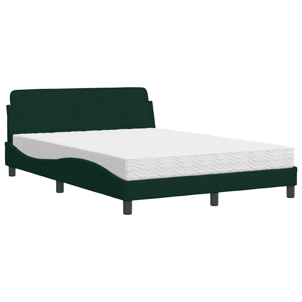Bed met matras "Dover" fluweel donkergroen 140x200 cm – afbeelding 2