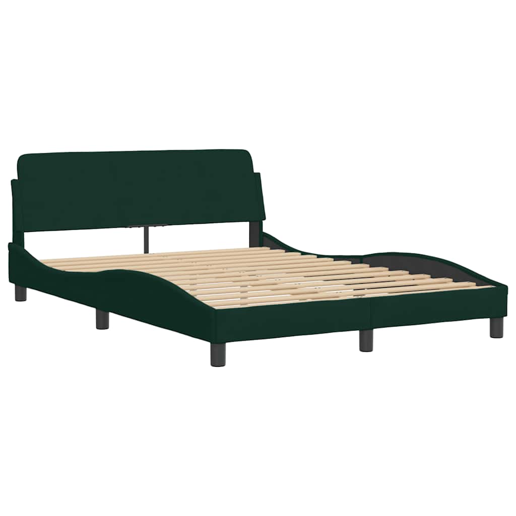 Bed met matras "Dover" fluweel donkergroen 140x200 cm – afbeelding 4