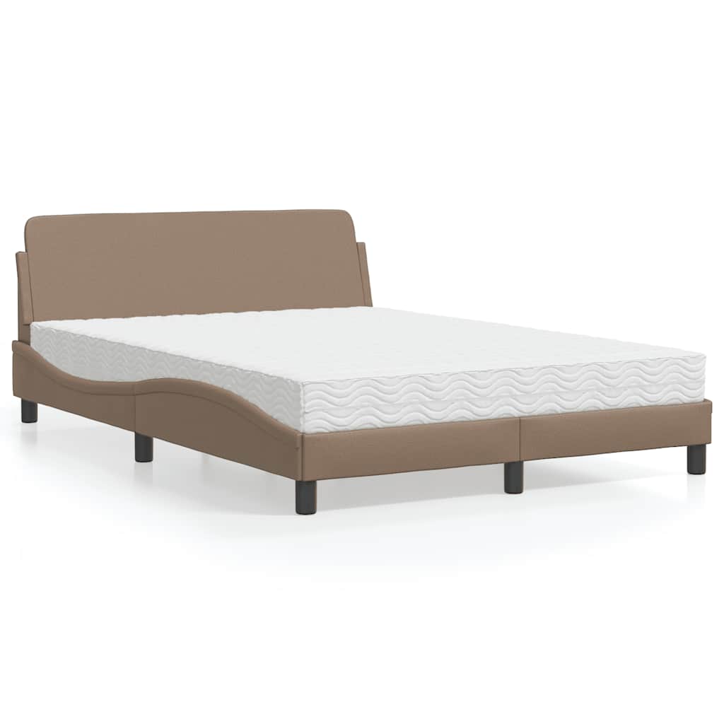 Bed met matras "Dover" kunstleer cappuccinokleurig 140x200 cm – afbeelding 1
