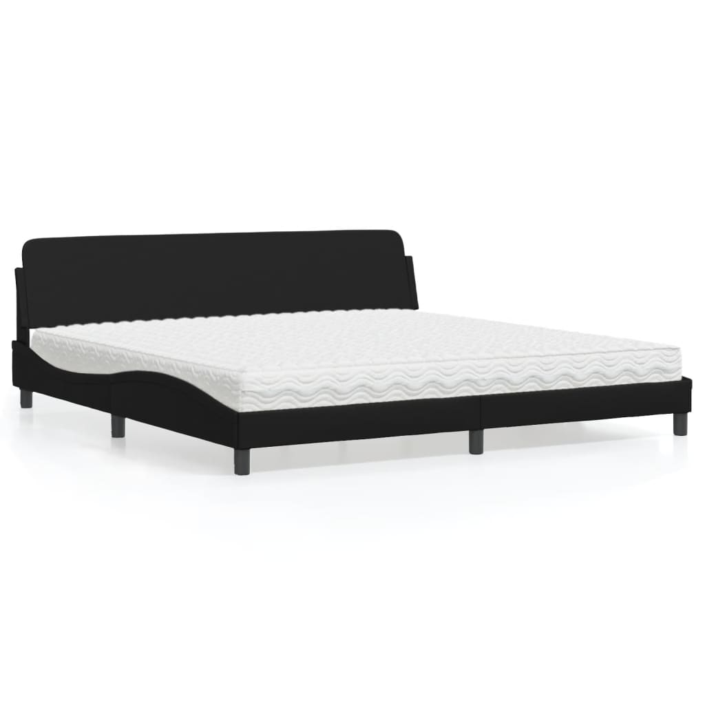 Bed met matras "Dover" kunstleer zwart 200x200 cm – afbeelding 1