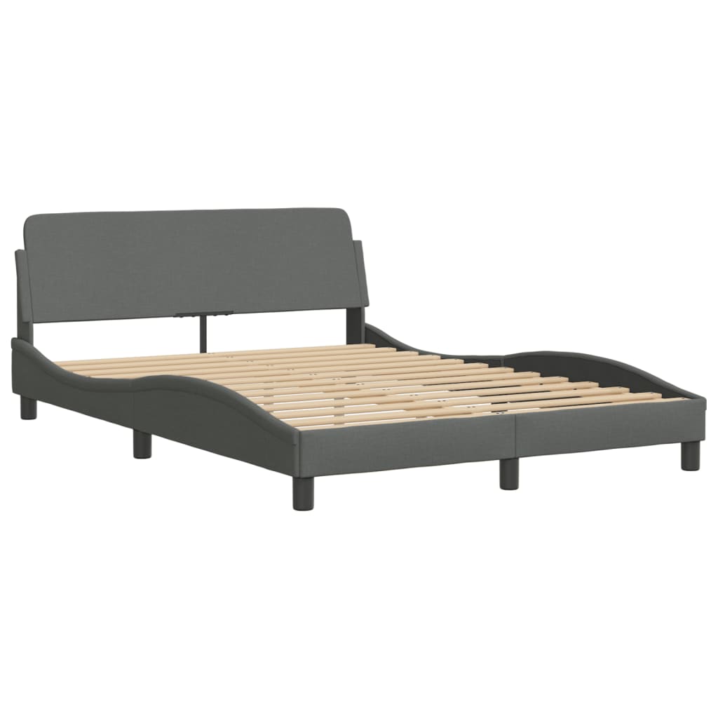 Bed met matras "Hvar" stof donkergrijs 140x200 cm – afbeelding 4