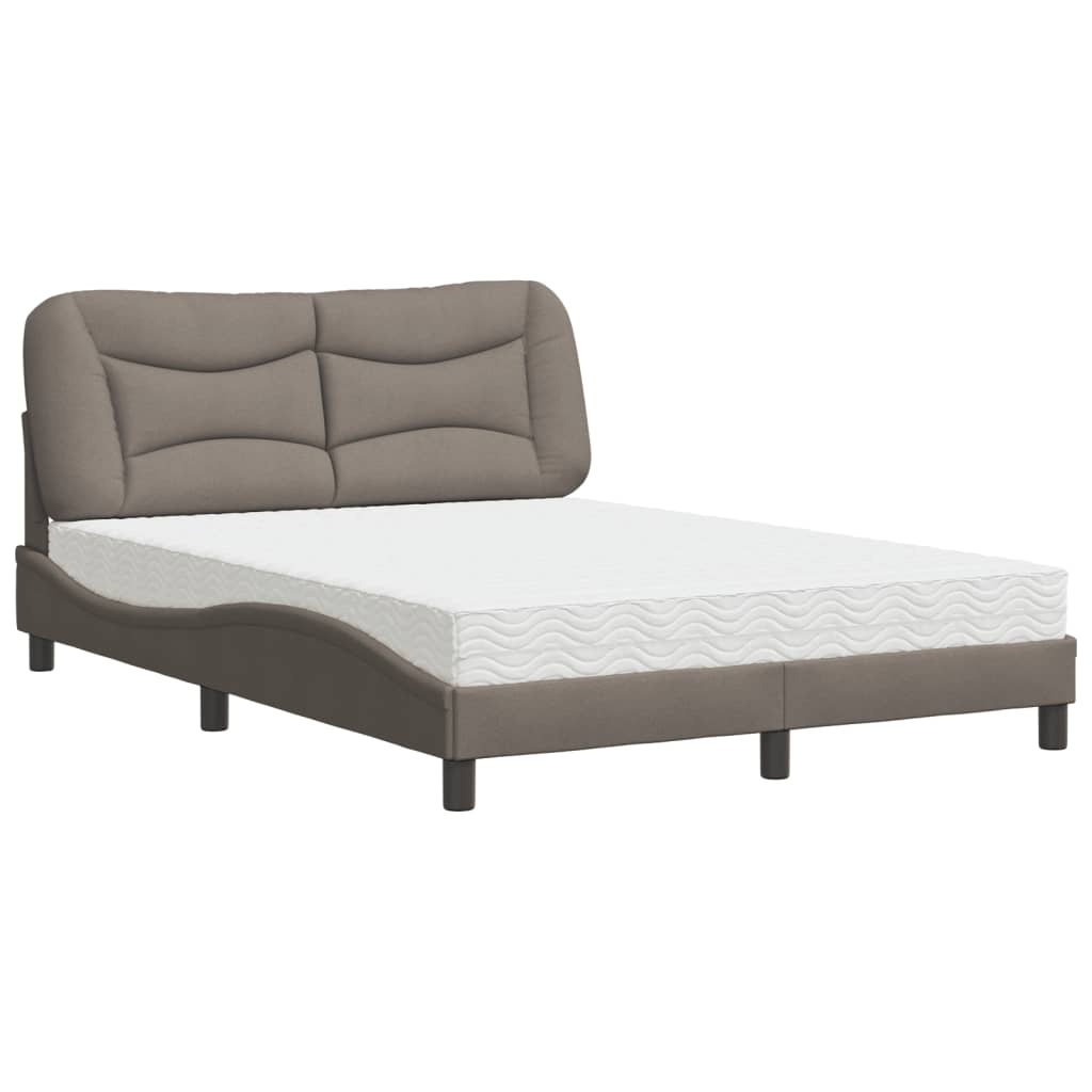Bed met matras "Hvar" stof taupe 140x200 cm – afbeelding 2