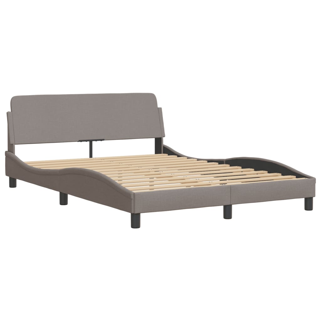 Bed met matras "Hvar" stof taupe 140x200 cm – afbeelding 4